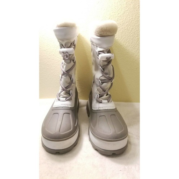 UGG WHITE WATERPROOF SHEEPSKIN SNOW BOOTS SIZE US 6/UK 5 RUBBER PREOWNED - Picture 2 of 12